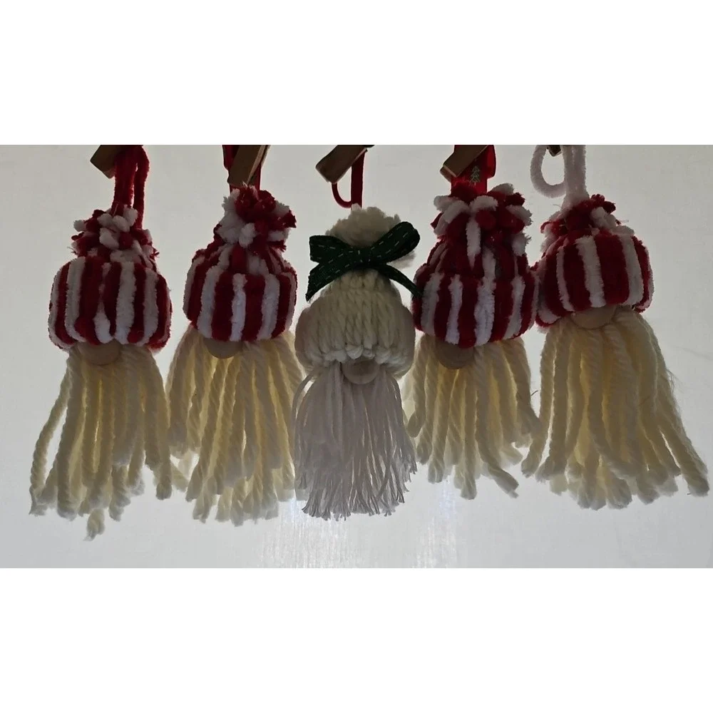 Home Made 4 Santa's And 1 Mrs. Clause Ornaments